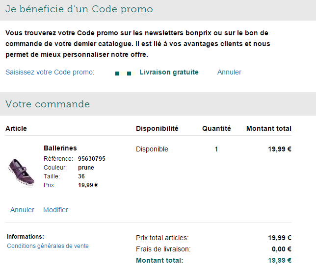 Coupons reduction bonprix