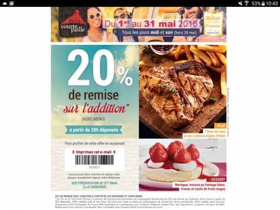 Coupons jeux courtepaille