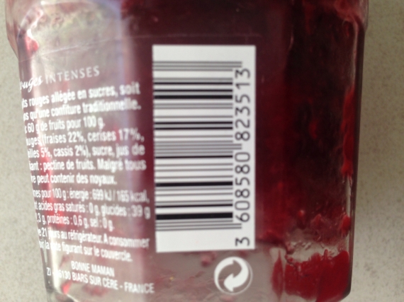 code barre confiture fruit intense : Offre de remboursement