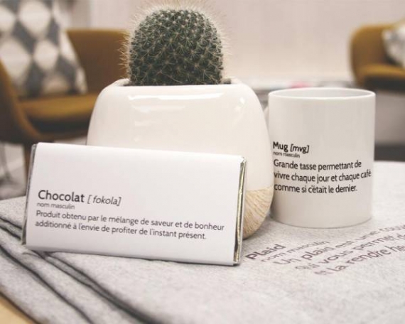chocolat et mug personnalisé