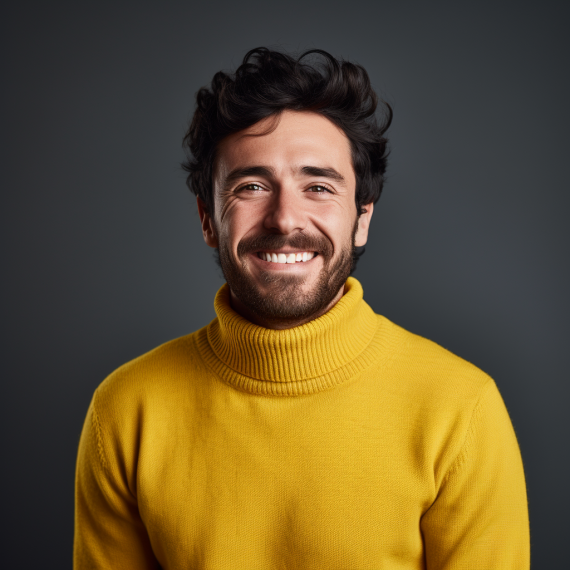 homme avec un pull à col roulé