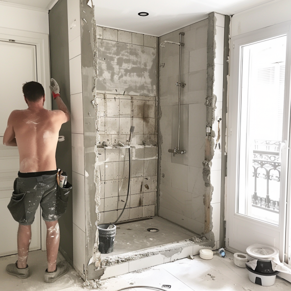 travaux dans la salle de bain