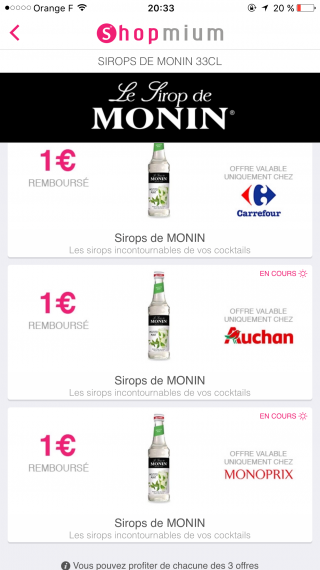 Shopmium  Sirops de MONIN 33cl